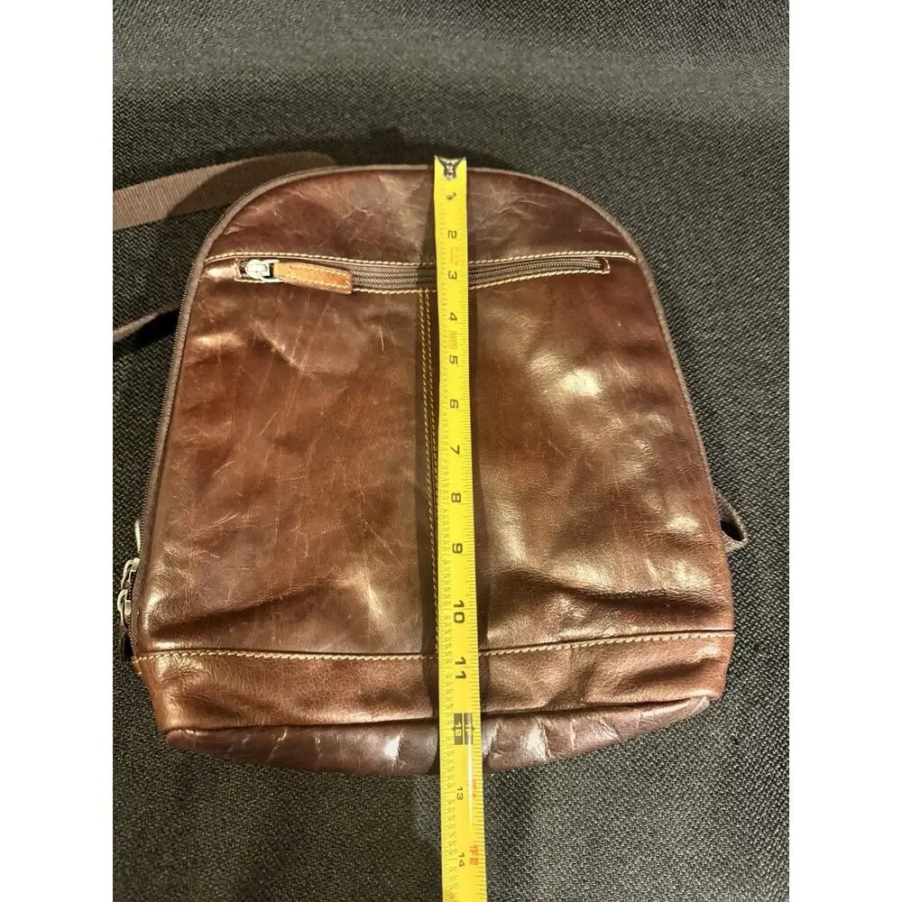 Jack Georges VoyagerBrown LeatherConvertible BackpackCrossbody Travel Bag